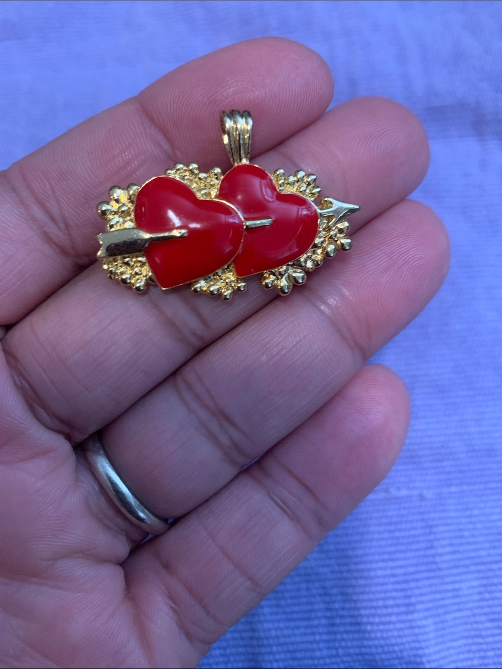 Vintage BG Double Hearted Pendant